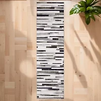 Covington Home Marcel Faux Hide Geo Stripes 24"X96" Indoor Rectangular Runner