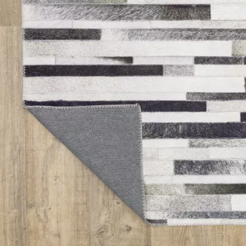 Covington Home Marcel Faux Hide Geo Stripes Indoor Rectangular Area Rug