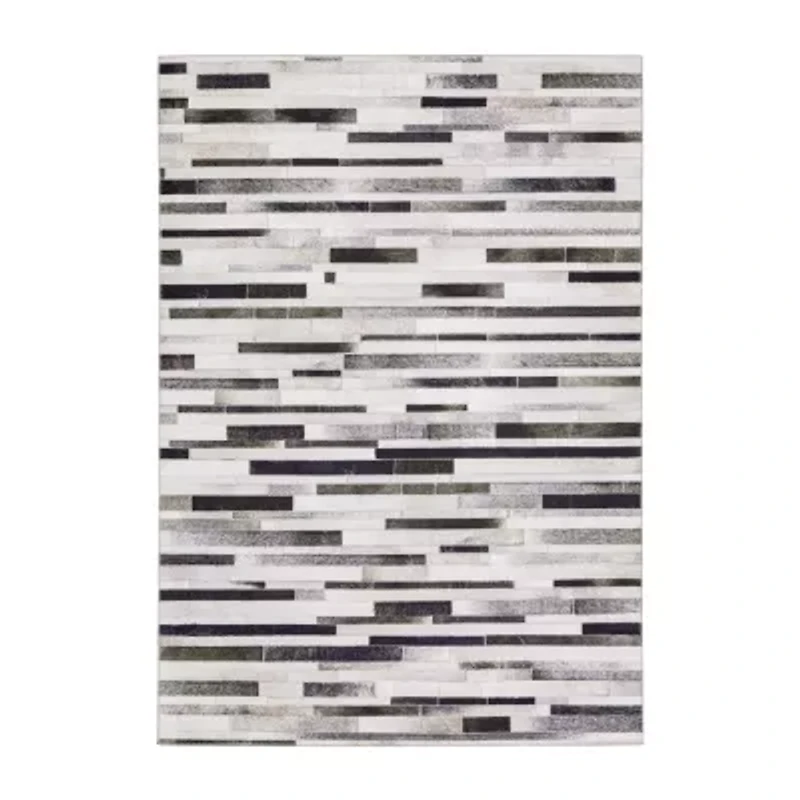 Covington Home Marcel Faux Hide Geo Stripes Indoor Rectangular Area Rug