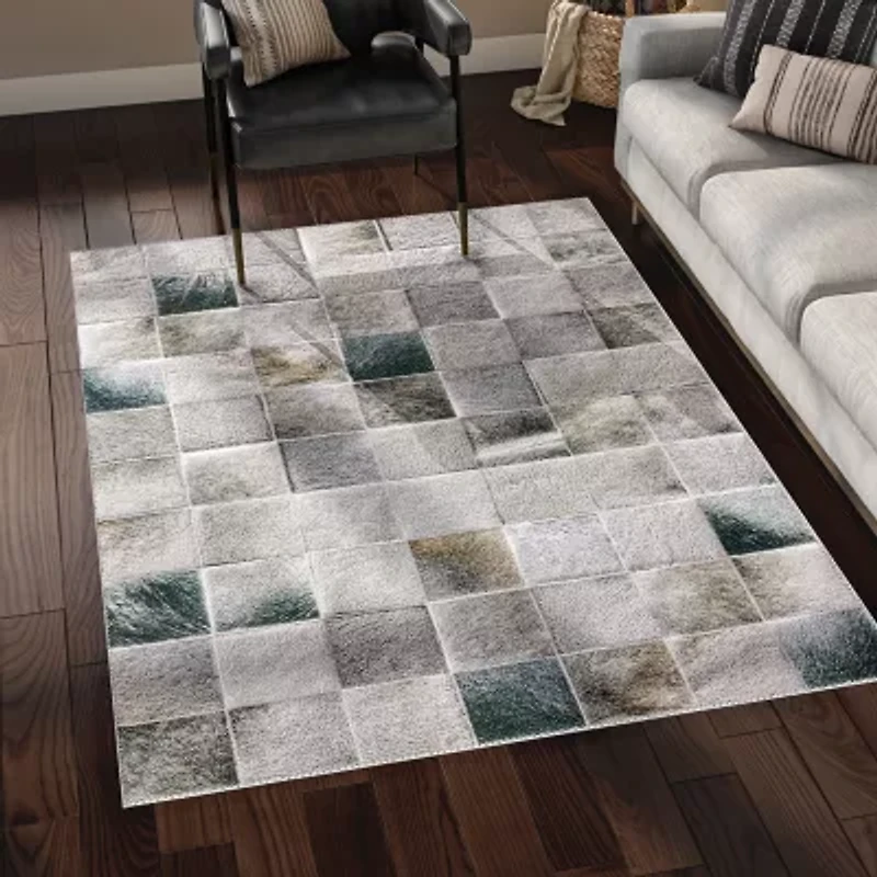 Covington Home Marcel Faux Hide Blocks Indoor Rectangular Area Rug