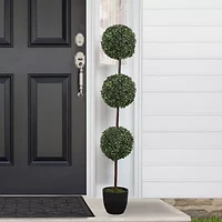 Northlight 4ft Two-Tone Boxwood With Round Pot Artificial Plant