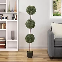 Northlight 4ft Two-Tone Boxwood With Round Pot Artificial Plant