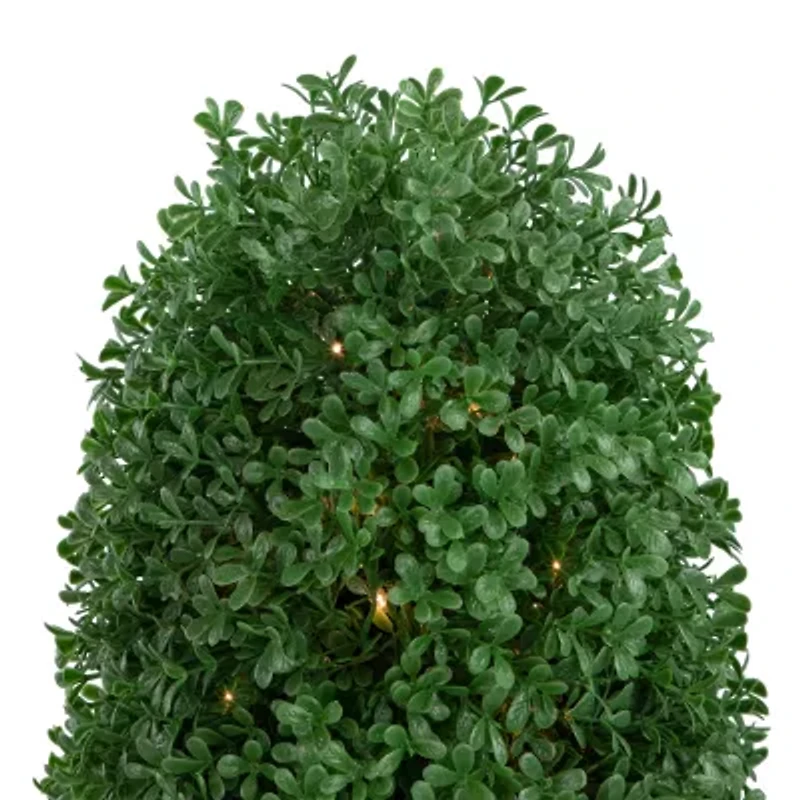 Northlight 18in Pre-Lit Boxwood With Round Pot Artificial Plant