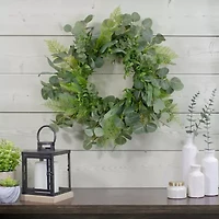 Northlight 24in Mixed Foliage Green Wreath