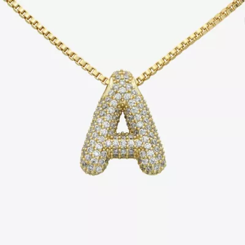 Bijoux Bar Gold Tone Womens Cubic Zirconia Pendant Necklaces