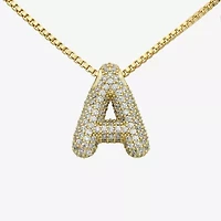 Bijoux Bar Gold Tone Womens Cubic Zirconia Pendant Necklaces