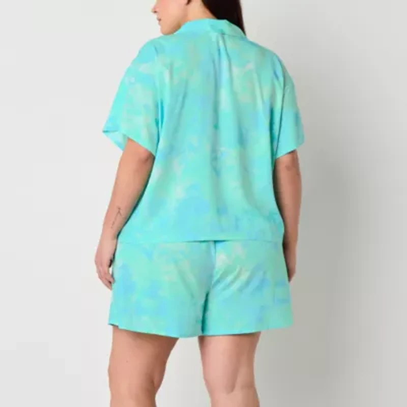 Sleep Chic Womens Short Sleeve 2-pc. Plus Pajama Sets