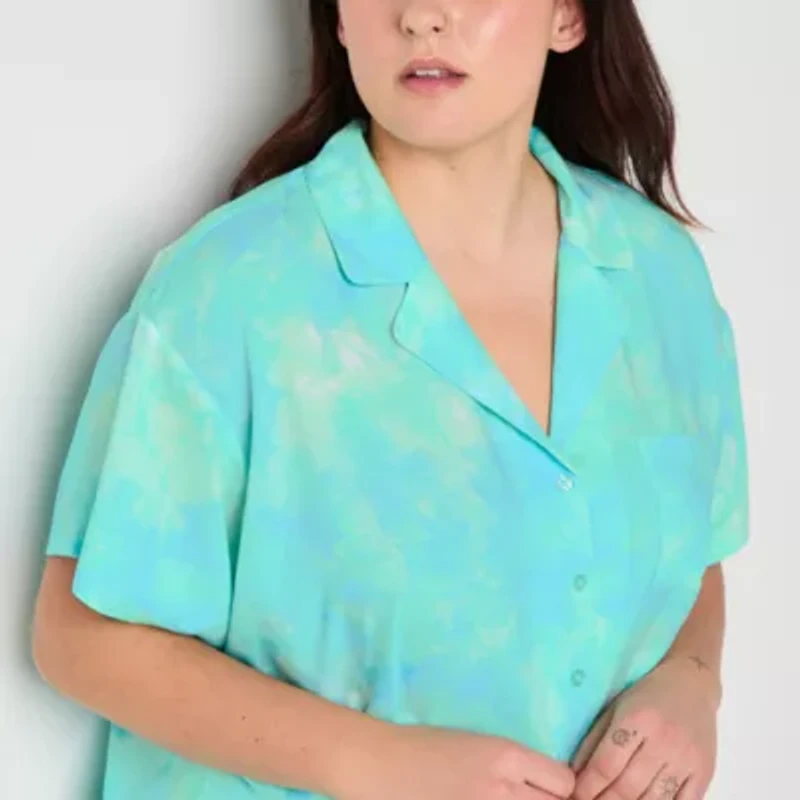 Sleep Chic Womens Short Sleeve 2-pc. Plus Pajama Sets