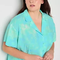 Sleep Chic Womens Short Sleeve 2-pc. Plus Pajama Sets