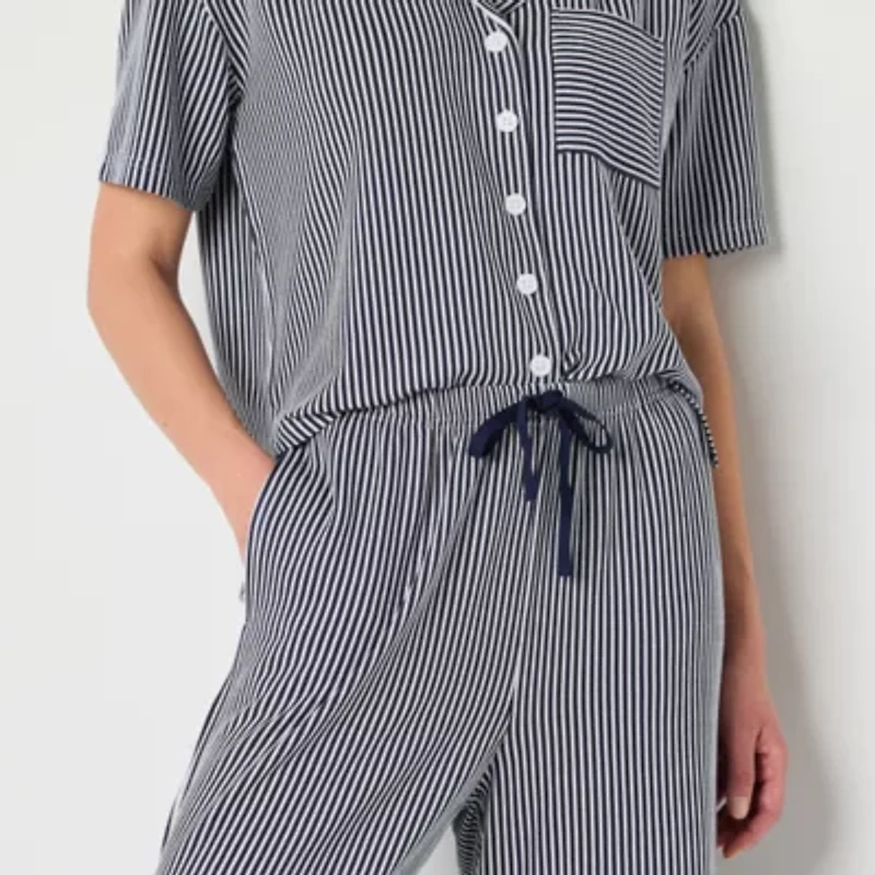 Liz Claiborne Womens Short Sleeve 2-pc. Pajama Sets