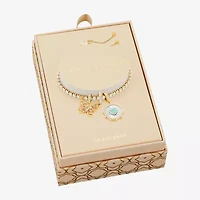 Sparkle Allure Womens Multi Color Cubic Zirconia 14K Gold Over Brass Heart Charm Bracelet