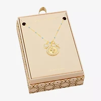 Sparkle Allure Womens White Cubic Zirconia 14K Gold Over Brass Cross 18 Inch Pendant Necklace