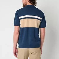 Xersion Button Front Sweater Mens Short Sleeve Active Striped Cardigan