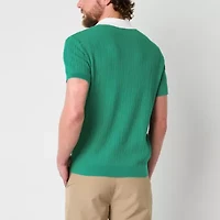 Xersion Lightweight Johnny Collar Sweater Mens Regular Fit Short Sleeve Polo Shirt