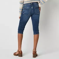 Arizona Womens Juniors Stretch Fabric Slim Low Rise Capri Pant