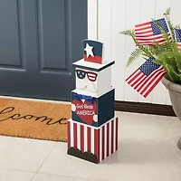 Glitzhome 24in Double Sided Wooden Easter Porch Sign