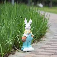 Glitzhome 17.25in Resin Bunny Boy Easter Tabletop Decor