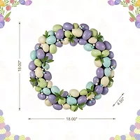 Glitzhome 18in Purple Hue Eggs Wreath
