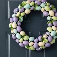 Glitzhome 18in Purple Hue Eggs Wreath