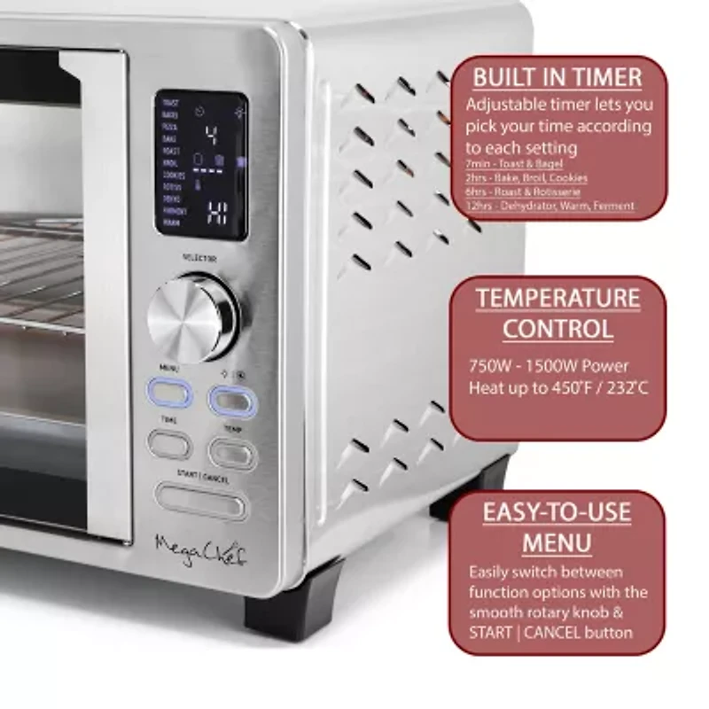 MegaChef 25 Quart French Door Digital Multi-Function Oven with Rotisserie