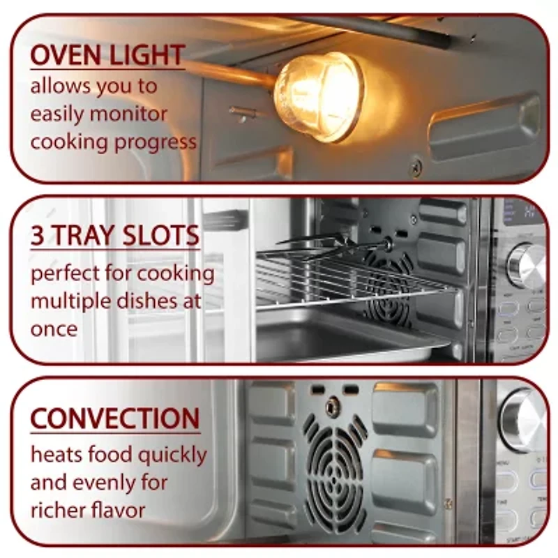 MegaChef 25 Quart French Door Digital Multi-Function Oven with Rotisserie
