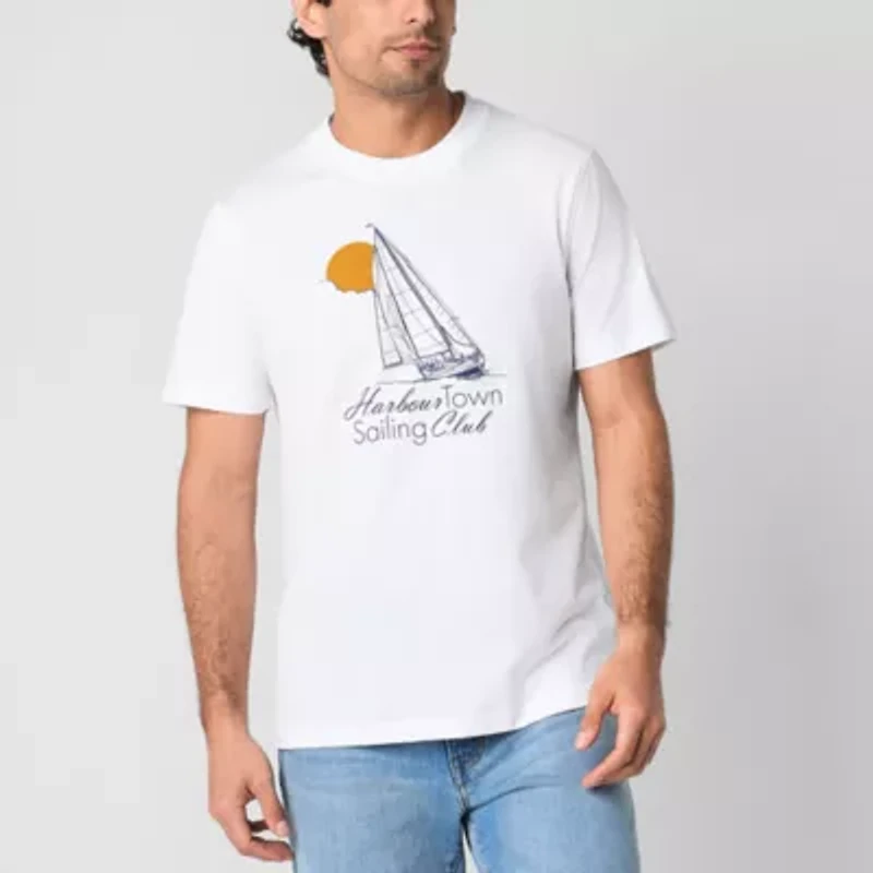 St. John's Bay Mens Crew Neck Short Sleeve Classic Fit Graphic T-Shirt