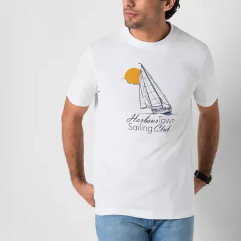 St. John's Bay Mens Crew Neck Short Sleeve Classic Fit Graphic T-Shirt