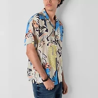 Arizona Mens Short Sleeve Button-Down Shirt