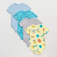 Okie Dokie Baby Boys Crew Neck Short Sleeve 4-pc. Bodysuit
