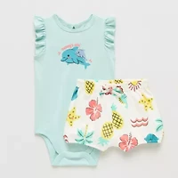 Okie Dokie Baby Girls 2-pc. Short Set