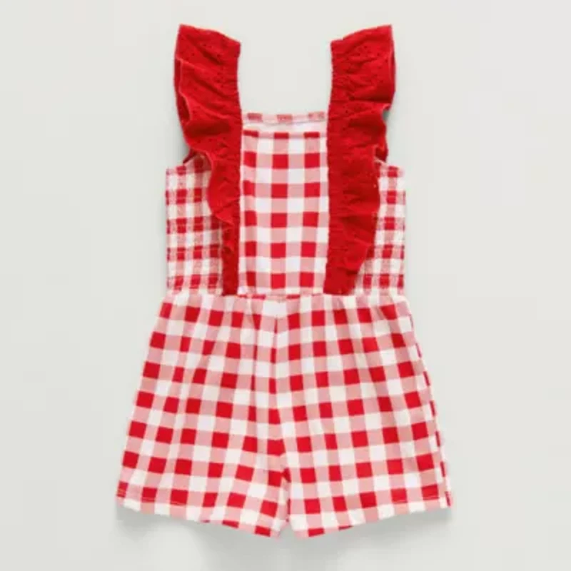 Okie Dokie Toddler & Little Girls Sleeveless Gingham Romper
