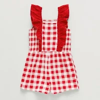 Okie Dokie Toddler & Little Girls Sleeveless Gingham Romper