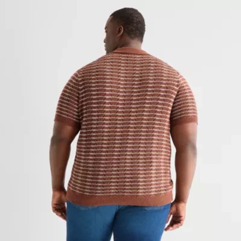 mutual weave Big and Tall Mens Short Sleeve Polo Sweater