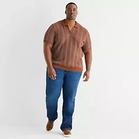 mutual weave Big and Tall Mens Short Sleeve Polo Sweater