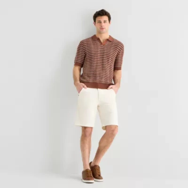 mutual weave Mens Short Sleeve Polo Sweater