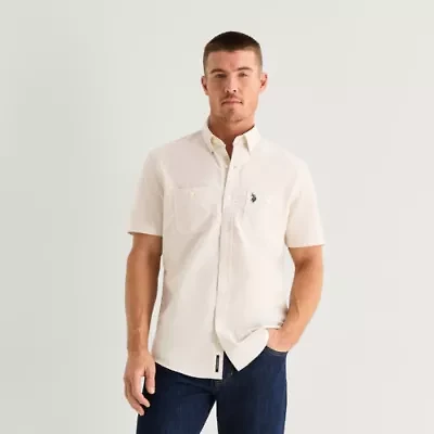 U.S. Polo Assn. Mens Short Sleeve Classic Fit Embroidered Button-Down Shirt