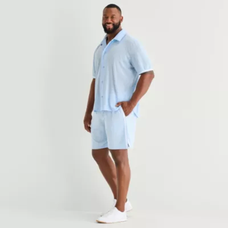 Shaquille O'Neal XLG™ Active Taped Mens 8" Big and Tall Moisture Wicking Workout Shorts