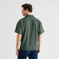 J. Ferrar Geo Mens Short Sleeve Regular Fit Button-Down Shirt