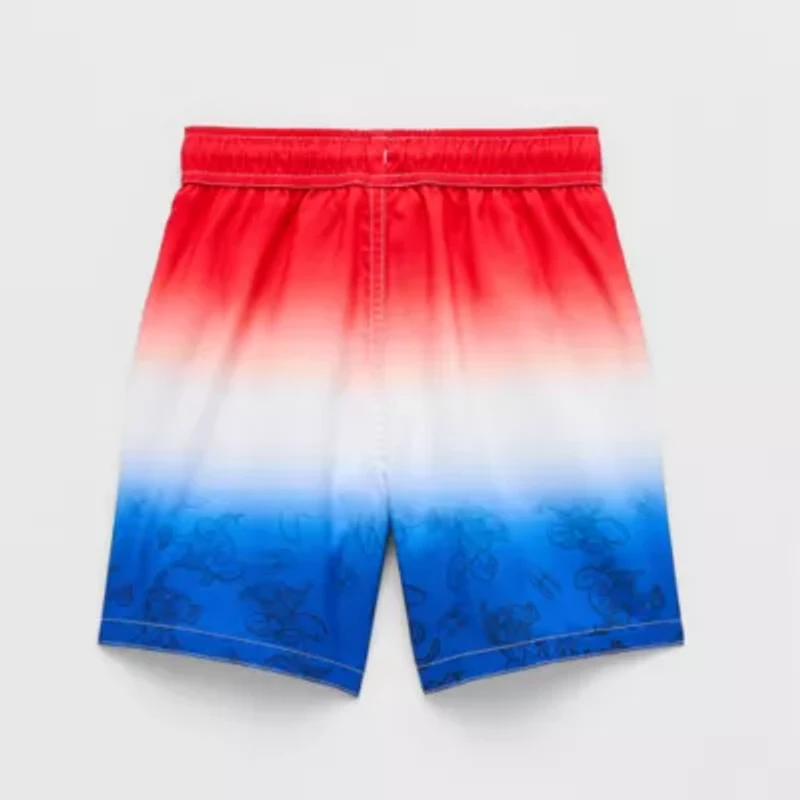 Disney Collection Little & Big Kid Boys Spiderman Swim Trunks