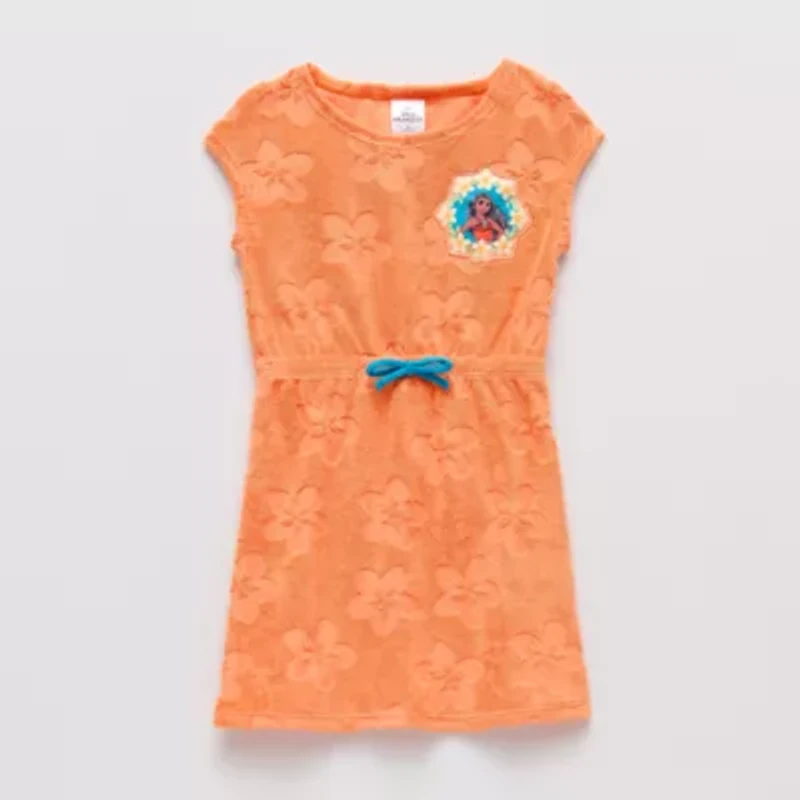 Disney Collection Little & Big Kid Girls Moana Knit Dress Swimsuit Cover-Up