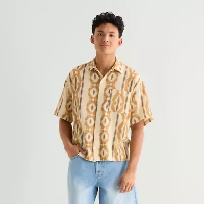 Arizona Mens Short Sleeve Regular Fit Button-Down Shirt