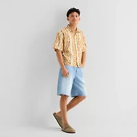 Arizona Mens Short Sleeve Regular Fit Button-Down Shirt