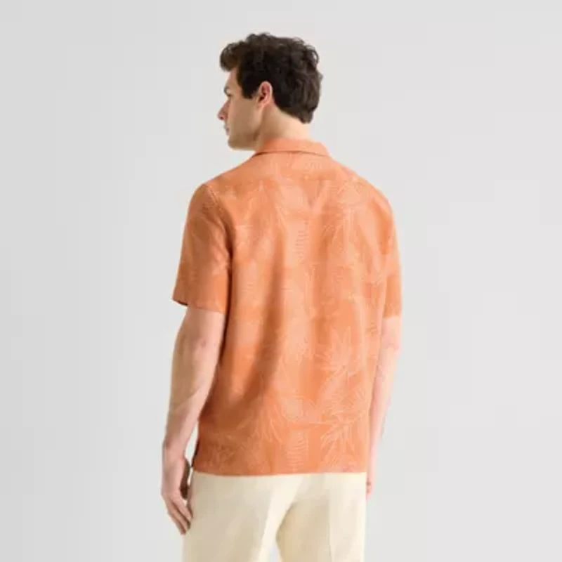 J. Ferrar Floral Mens Short Sleeve Camp Shirt