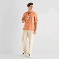 J. Ferrar Floral Mens Short Sleeve Camp Shirt