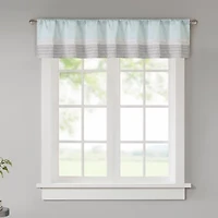 Madison Park Eastridge 50"W X 18"L Polyoni Pintuck-Striped Rod Pocket Tailored Valance