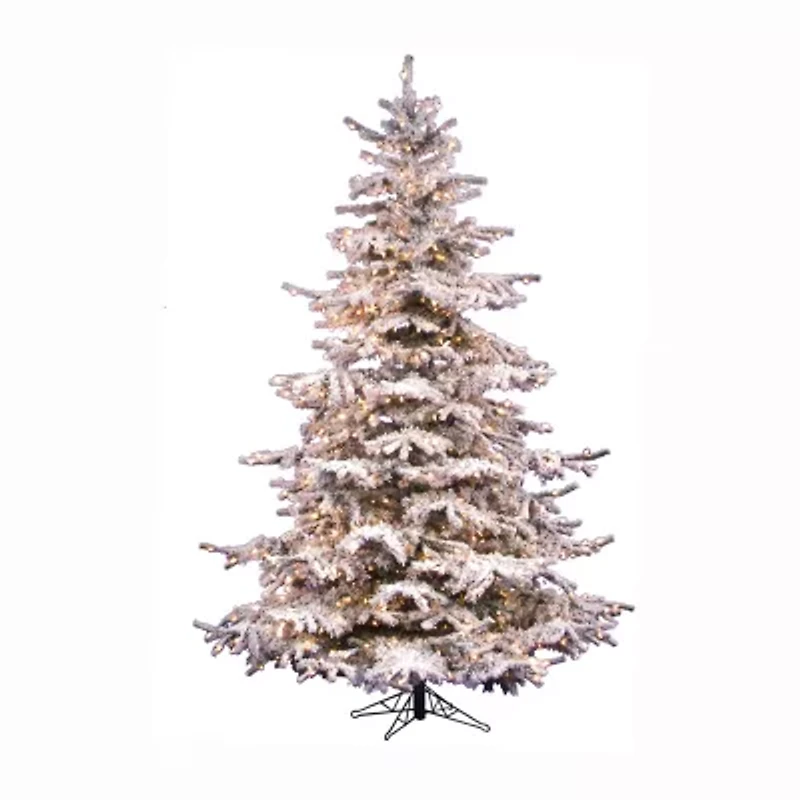 Vickerman 6 1/2 Foot Pre-Lit Flocked Christmas Tree