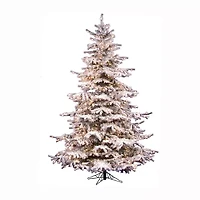 Vickerman 6 1/2 Foot Pre-Lit Flocked Christmas Tree