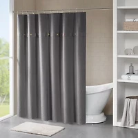 Madison Park Rianon Finley Cotton Waffle Weave Textured Shower Curtain