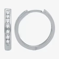 Womens 1/6 CT. T.W. Natural White Diamond 10K Gold 16.3mm Hoop Earrings