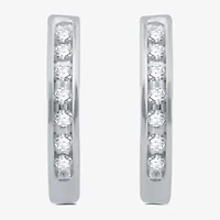 Womens 1/6 CT. T.W. Natural White Diamond 10K Gold 16.3mm Hoop Earrings